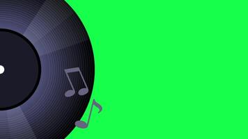 4K motion animation of a retro turntable music player spinning with a green screen background. Perfect for vintage music themes, edits and creative projects. video