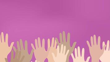 4K motion animation of a raised hand gesture symbolizing volunteering, voting, participation, asking questions or attention with a clean neutral background. video