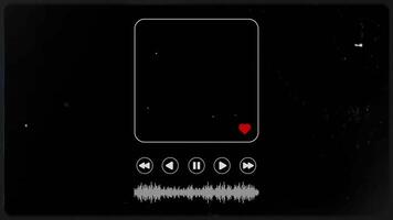 4k animação movimento Projeto mostrando uma música jogador visual com animado som ondas. perfeito para audio temas, transmissão introduções, podcasts e digital música contente. video