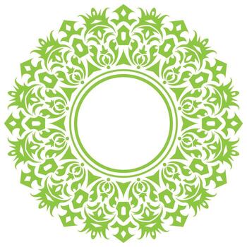 crown frame green and white circular design with a circular pattern vector
