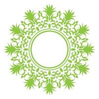 cactus frame green and white circular design with a circular pattern vector