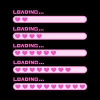 Cute Pink Love Loading Bar for Game vector