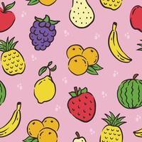 Fruit Seamless Pattern Flat Design vector