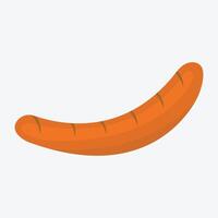 grilled sausages. processed meat suitable for frying or grilling vector