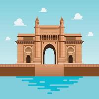 Gateway Of India against the sky vector