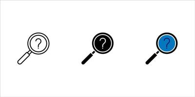 Magnifying Glass With Question Mark Search Icon Flat Illustration vector