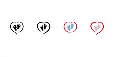 Baby footprint flat icon stock illustration for poster vector