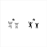 Children line up playing traditional and modern games. White background, eps 10. Icon set vector