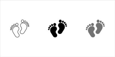 Baby footprints icon isolated on white background. illustration vector