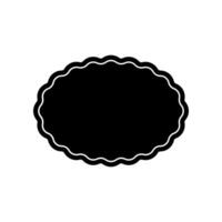 Doodle circle oval scalloped frames. Hand drawn scalloped edge ellipse shapes. Simple round label form. Flower silhouette lace frame. illustration isolated on white background, EPS 10 vector