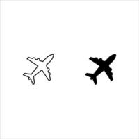 Plane icon set , solid illustration, pictogram isolated color editable vector