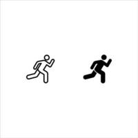 Runner icon set. Simple outline style. Man run fast, race, sprint, sport concept. Thin line illustration isolated on white background. Editable stroke EPS 10. vector