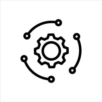 tecnología desarrollo icono, innovación concepto, sistema integración, software negocio, técnico apoyo, inteligente solución. vector