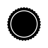 Scalloped circle shape set in two styles isolated on white background vector