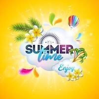 Colorful summer graphic with joyful elements vector
