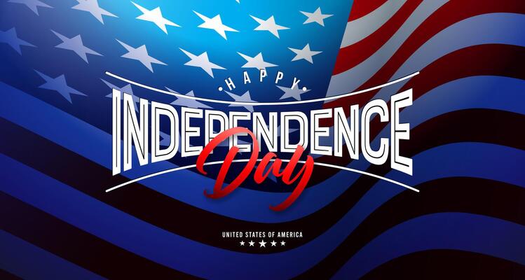 4th of July Independence Day Banner Illustration with Typography Text Label on American Flag Background. Fourth of July National Celebration Design with Typography Letter for Flyer, Postcard