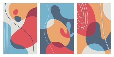 Modern abstract cover set, minimalist cover design. Colorful geometric background, colorful abstract illustration. vector