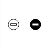 Editable stroke line icon set with access denied sign isolated on white background flat illustration. vector