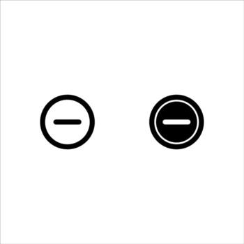 negativo terminal icono conjunto menos redondo símbolo guión circulo sustraer contorno gráfico eliminar Menos sustracción matemáticas batería negativo Menos enfocar fuera escala vector