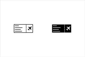 Airplane ticket minimal single flat linear icon in black for application and info-graphic. Isolated on white background. Ticket sign for web site and mobile minimalistic flat design. EPS 10 vector