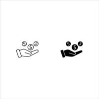 Money savings and finance linear icons set, Isolated icon collection such as money, dollar, currency, coins, hand, credit card, finance and more. Isolated icon collection of money related vector