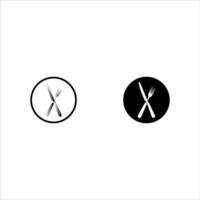 Fork and knife icon set. vector