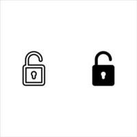 Lock icon set. Padlock open and closed. Locked and unlocked icon. Security symbol. illustration. vector