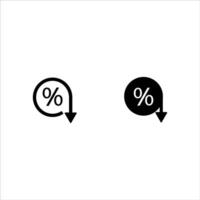 Percent down line icon set. Percentage, arrow, reduction. Banking concept . vector