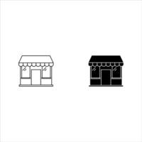 Set of store icon line design. Store illustration on white background vector