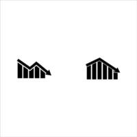 Stock icon set arrow pointing down on white background. Decline, bankruptcy, financial market crash icon for your website, logo, app, UI design. Chart downtrend symbol. Chart sign pointing down vector