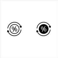 Set circle rate convert line icon, simple round financial offer asset flat design pictogram, infographic for app logo web button ui ux interface elements isolated on white background vector