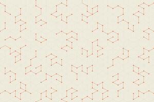 Minimalist technology geometric seamless background with abstract glowing dots and hexagonal paths vector