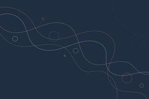 Abstract amorphous geometric background with minimal circles and dynamic curving paths vector