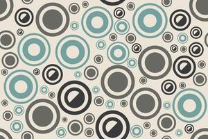 Decorative seamless pattern featuring rings tracery design with layered concentric circles in muted tones vector