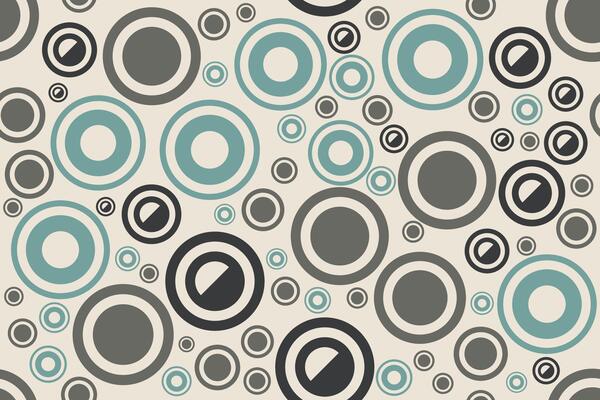 Decorative seamless pattern featuring rings tracery design with layered concentric circles in muted tones