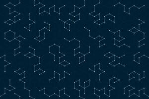 Elegant tech style geometric seamless pattern with connected points and abstract line structures vector