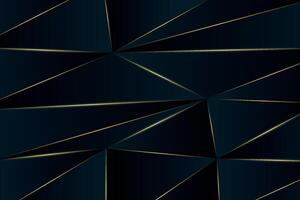 Luxury polygonal backdrop with layered dark surfaces intersected by fine glowing lines vector