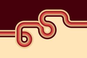 Abstract geo design with retro curved stripes on a dual-color background vector
