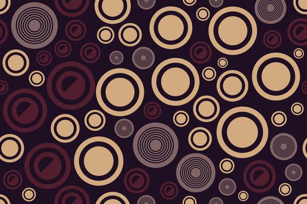 Artistic seamless pattern showing layers of circular rings tracery in a consistent repeat structure