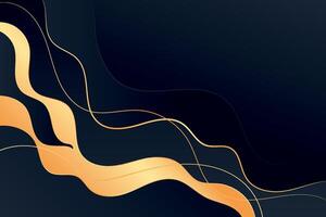 Elegant gold wave shapes with dynamic flow on a smooth dark backdrop create a high-end abstract design vector