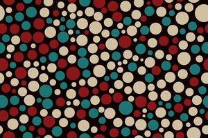 Artistic colorful circles seamless pattern showing layered circle shapes in warm tones on a deep background ideal for textile or digital use vector