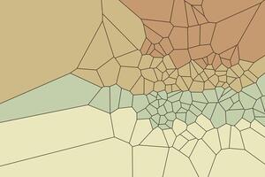 Voronoi background filled with geometric tiles and a smooth transition of beige colors vector