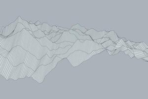 Turbulent landscape made of fine linear contours forming irregular patterns on a neutral background vector