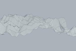 Geometric background with turbulence effect formed by thin black lines creating linear waves on a soft gray base vector