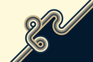 Retro stripe artwork with bold curves and classic color palette vector