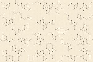 Seamless geometric pattern featuring abstract tech-inspired hexagon connections and light dot points vector