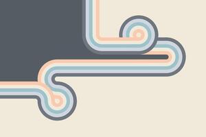 Geometric retro stripes forming loops on a textured vintage background vector