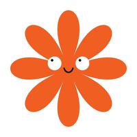 Modern cartoon flower emoji with stylized shape and bright mood. Expressive and minimal design with character. vector