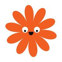 Surprised cartoon flower with wide eyes and vivid colors. A playful and expressive design in a clean, minimal style. vector