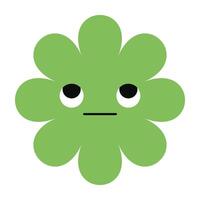 Modern floral emoji with a depressed face and soft petal tones. Clean and clear for conceptual visuals. vector